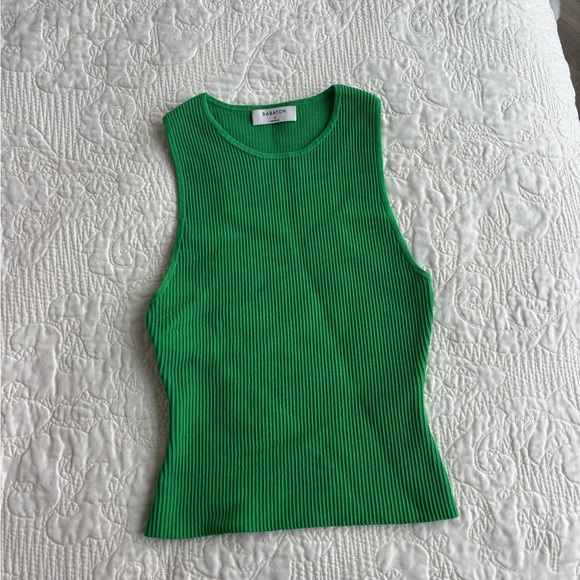 Babaton Vibrant Green Ribbed Tank Top - Picture 2 of 2